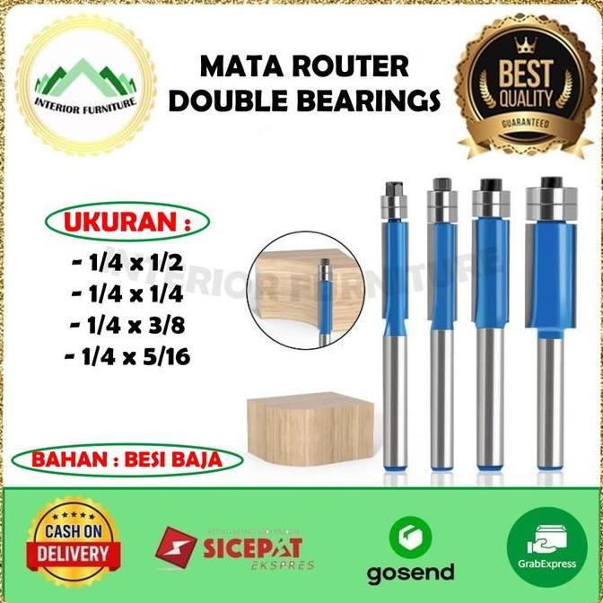 Promo Mata Router HPL Trimmer Profil Kayu Double Bearring HPL Kayu Potong Diskon