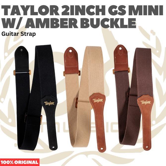 Taylor 2Inch GS Mini Guitar Strap w/Amber Buckle - Strap Gitar
