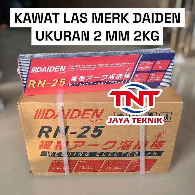 Promo KAWAT LAS DAIDEN RN-25 2MM AWS E6013 / KAWAT LAS 2 MM DAIDEN RN25 Diskon