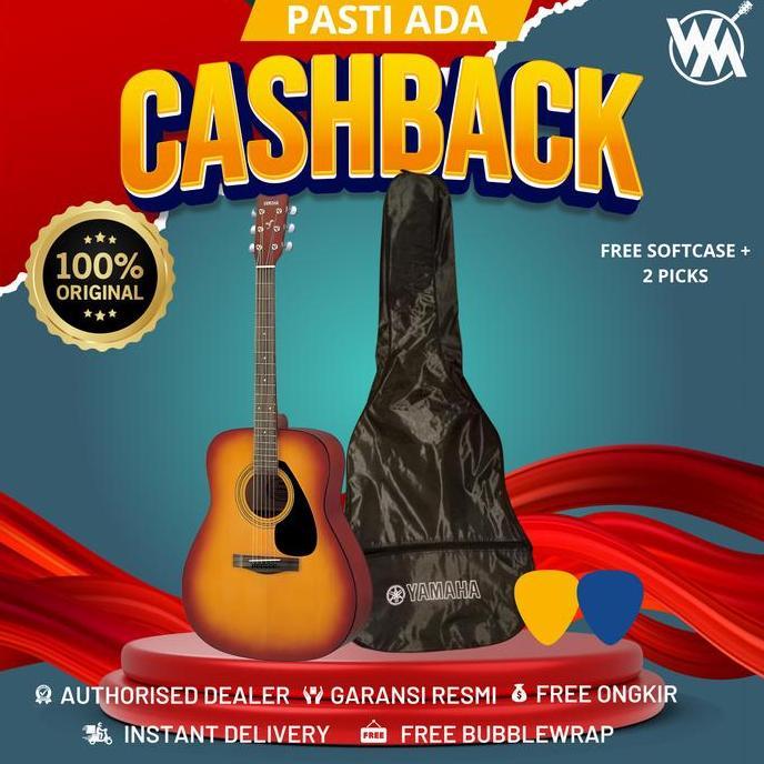 Yamaha Gitar Akustik Folk F-310 F310 F 310 F310TBS + Softcase & 2 Pick