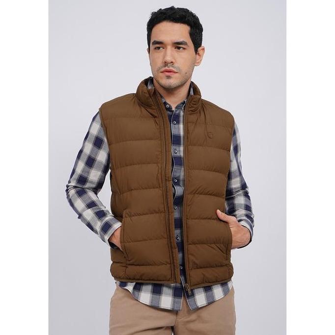 WOOD Zipped Ribstop Puffer Vest 2-VSIOTD226A075 BROWN