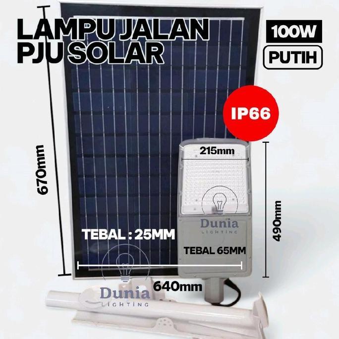 LAMPU JALAN SOLAR LED 100W PREMIUM PJU TENAGA SURYA 100WATT 100 WATT