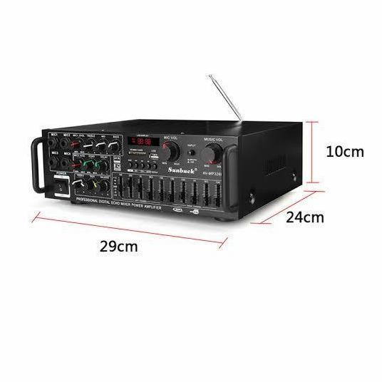 Gerr- Amplifier Karaoke Audio Sunbuck Home Eq Usb Bluetooth Audio 2000W