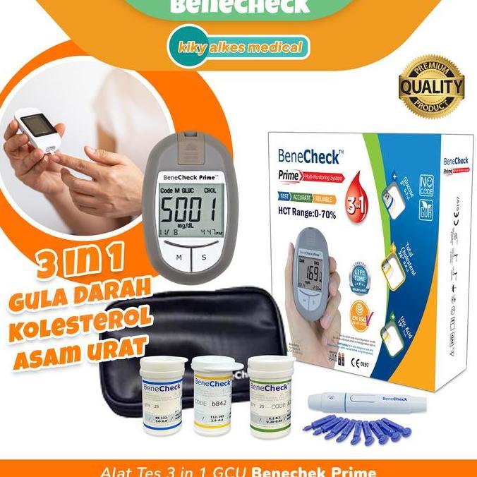 Best seller benecheck prime 3 in 1 alat tes kolesterol gula darah asam urat akurat Terlaris