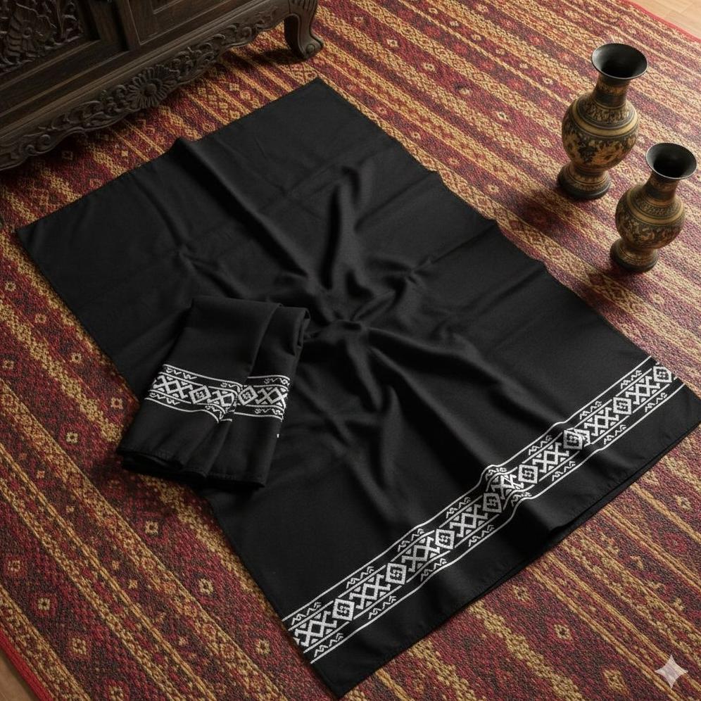 BEST DEALS SARUNG BUGIS UKURAN DEWASA EKSKLUSIF MOTIF LONTARA - SARUNG HITAM  EMAS TRADISIONAL - PER