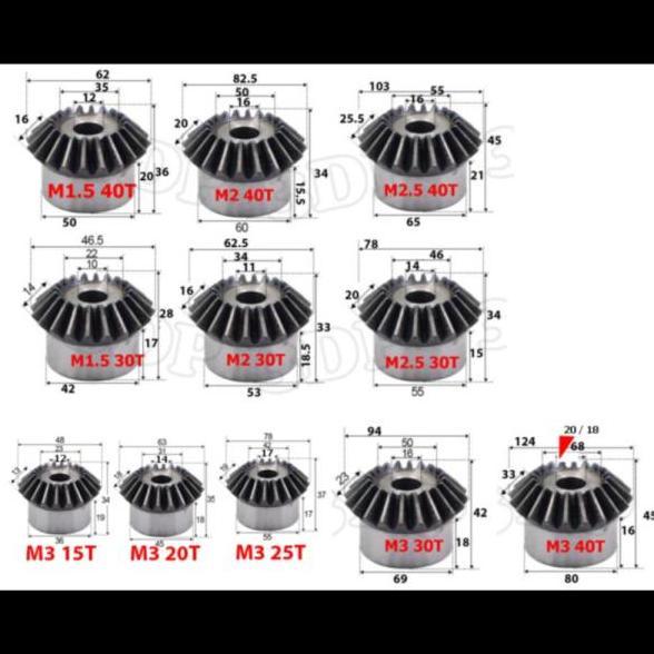 Promo Bevel gear 90 deg L - M1.5 30T Diskon