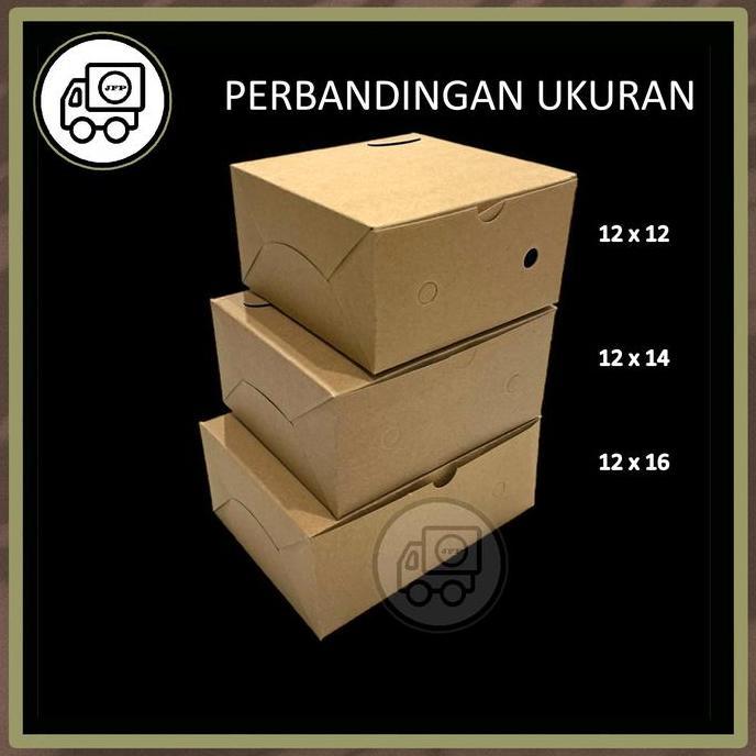 Top- Dus Snack Box Kue 12X12 12X14 12X16 Motif Batik Isi 100 Pcs