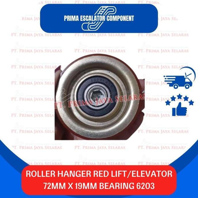 ROLLER HANGER RED LIFT 74MM * 19MM (6203 -SRZ) - BAUT 10 MM DISKON
