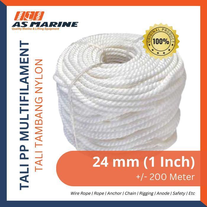 KINGROPE TALI TAMBANG NYLON / PP MULTIFILAMENT ROPE 1 INCH 24 MM 220 METER - 1 ROLL ORIGINAL DAN TER