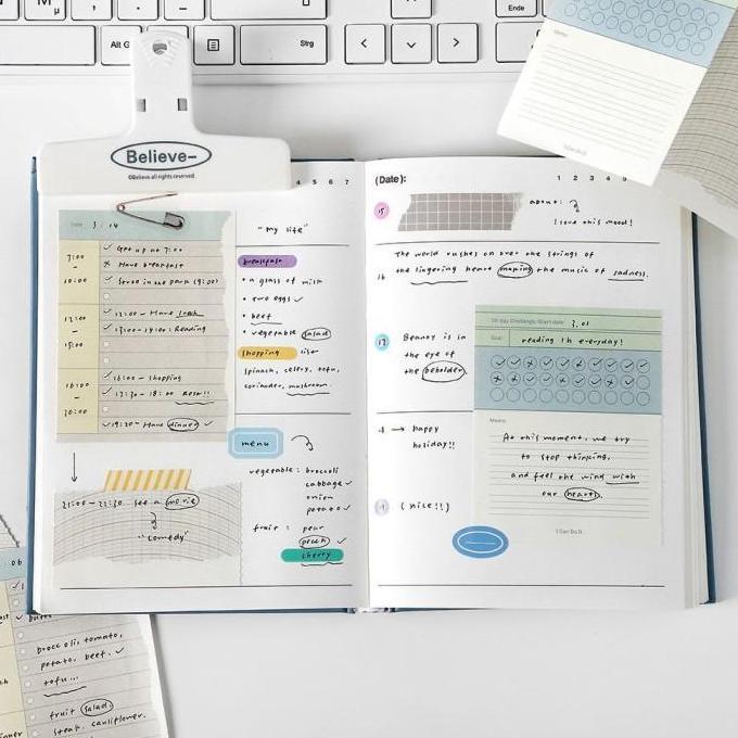 Book- Memopad Notepad Notes Planner Aesthetic Journal Study Note Perencanaan Stationery