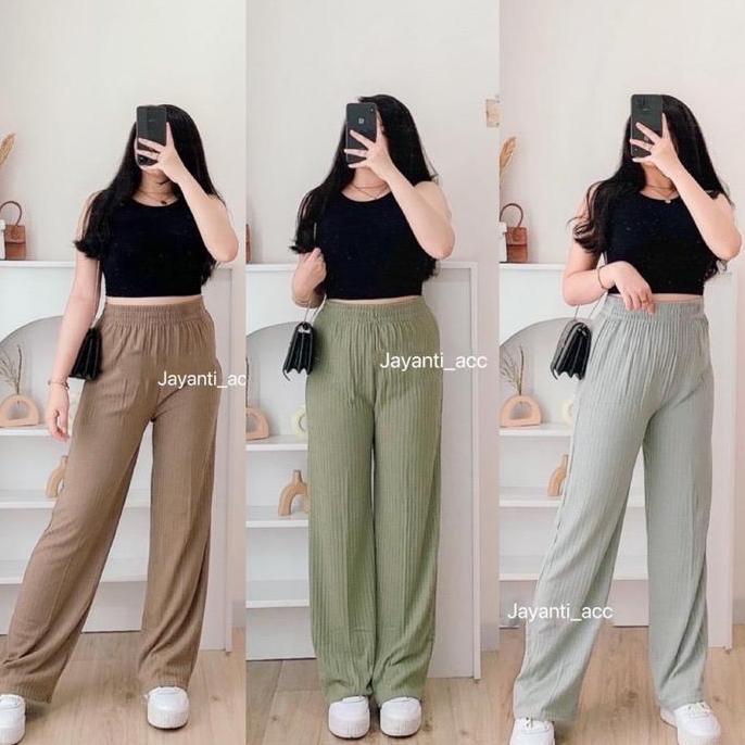 Pants- Yoona Celana Kulot Keira Bahan Knit Stretch