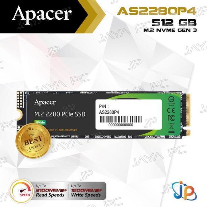 Allthebest- SSD Apacer AS2280P4 M.2 2280 Pcie Gen3 Nvme 512GB - M2 512 GB