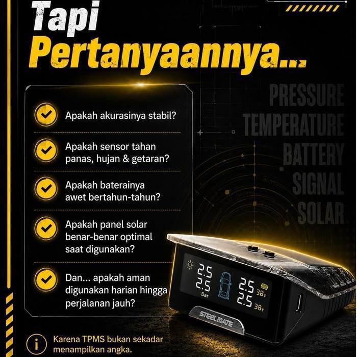 Tpms Steelmate Type Tp-S23 (External Sensor) Tpms Premium Dgn Akurasi Super Tinggi - Realtime Anti B