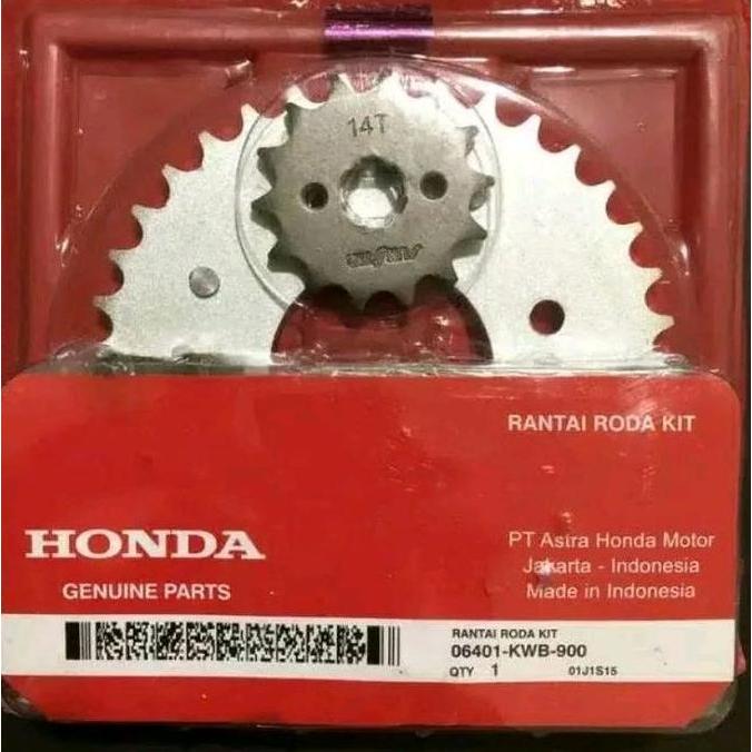 Gear Set Rantai Motor Revo Abs 110, Blade 2008-2011 -Kwb- Restock