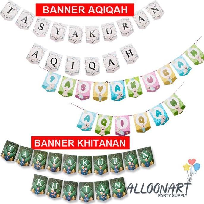 Pilihan - Banner Tasyakuran Khitan/Banner Flag Khitanan/Aqiqah