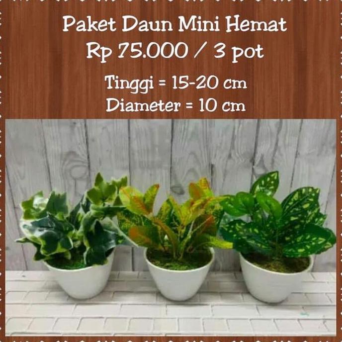 PAKET HEMAT Daun Plastik Artificial Mini /Daun Hias Plastik/Daun Palsu