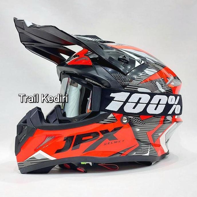 Jpx Fox1 X35 Glossy Red Orange Black Helm Cross Helm Trail Google