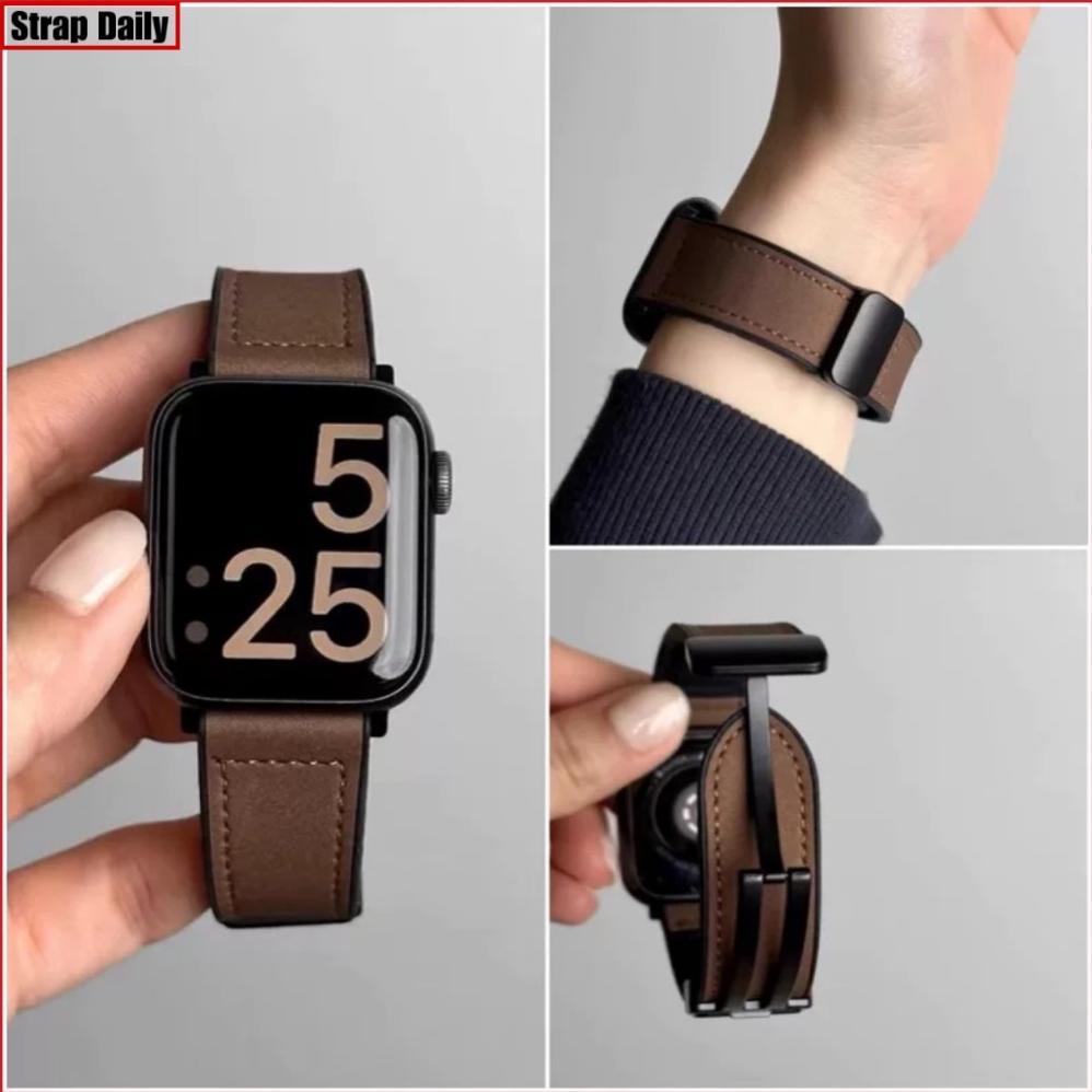 Murah Silicone Leather Strap For Apple Watch Se Ultra 3 2 49Mm Iwatch Series 11 10 9 8 7 6 5 46Mm 42