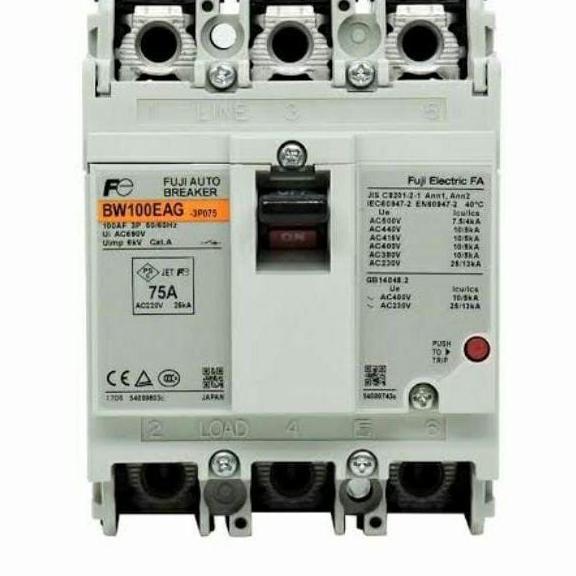 MCCB BW100EAG 3P 100A/10KA Fuji 3 Pole 100 Ampere NFB Breaker EA