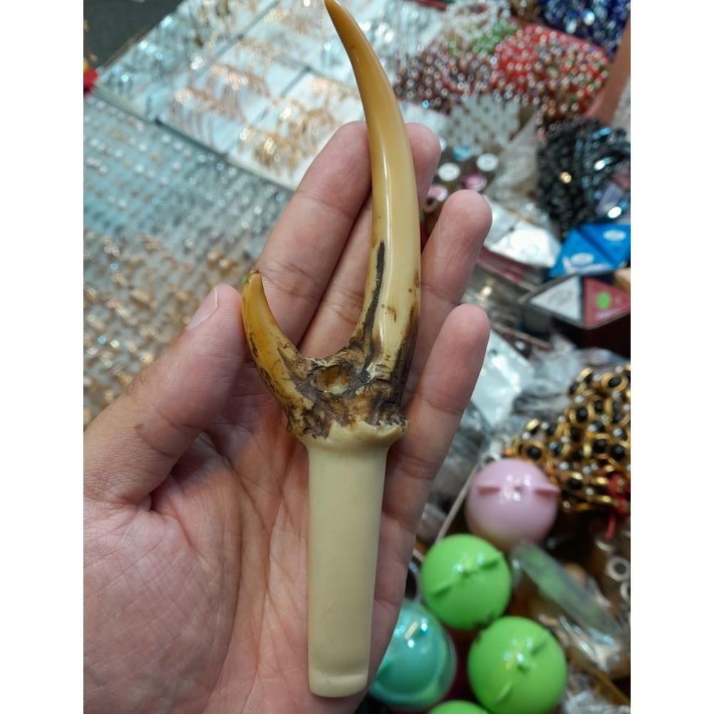 Pipa Once Rusa 15 Cm ,Pipa Menjangan ,Once Menjangan ,Once  Alami ,Pipa Tanduk Menjanganbahan Gagang