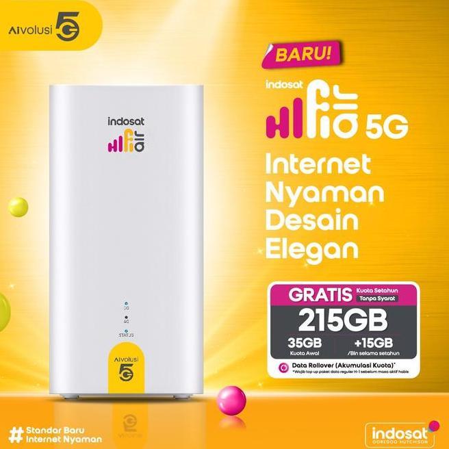 Indosat Hifi Air 5G H2 H153381 Em 5G Hifi Air Free 215Gb 1Th Im3 200Gb 90Hari