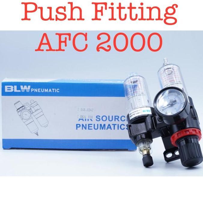 Push Fitting AFC2000 AFC 2000 Filter Regulator Saringan Kompresor Angin Pneumatic Filter Air Treatme