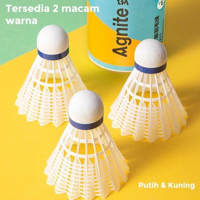 Agnite Kok Badminton / Kok Bulutangkis / Shuttlecock Bahan Nylon Isi 3 F2211 shuttlecock 3 1