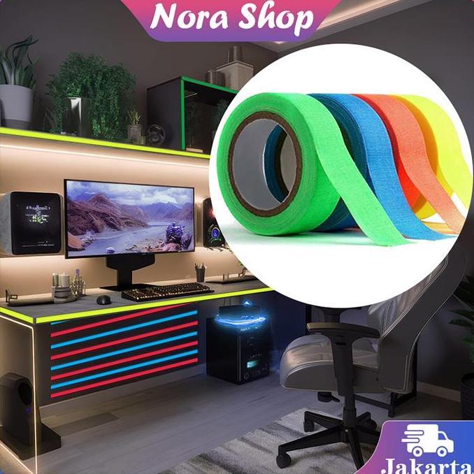 NAU 3m Luminous Tape Selotip Lakban Fosfor Glow In The Dark Luminous Adhesive Tape Lakban Fosfor