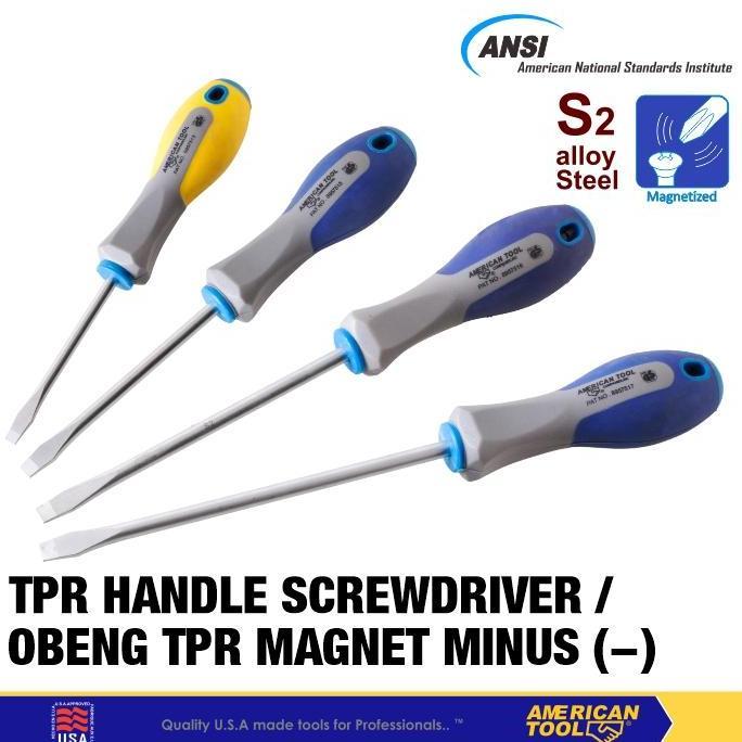 American Tool Obeng TPR S2 5-6mm x 75-200mm Plus (PH)/Minus (SL)