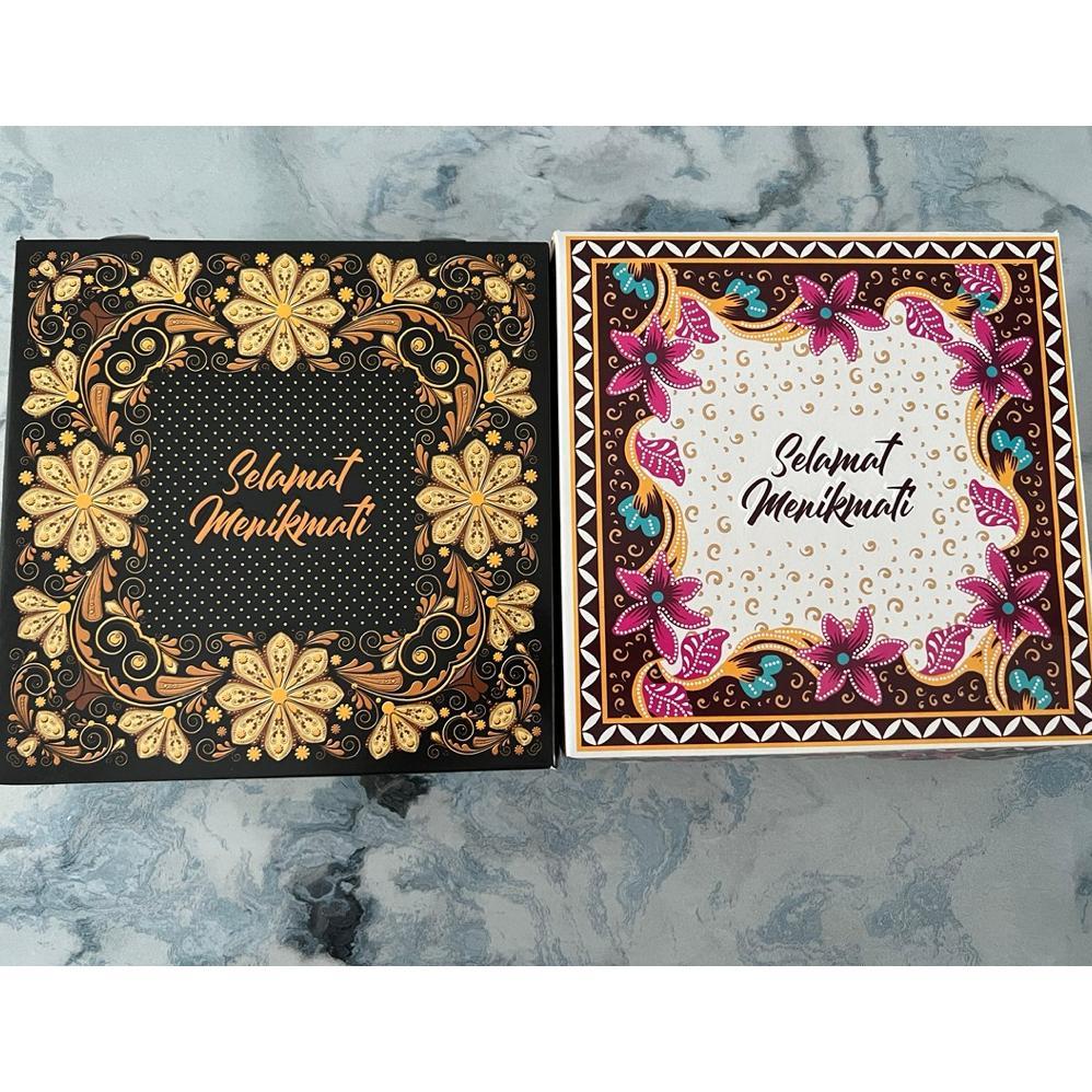 [50pcs] OKEY Snack box batik , Kotak makan batik premium 20x20x7 Promo