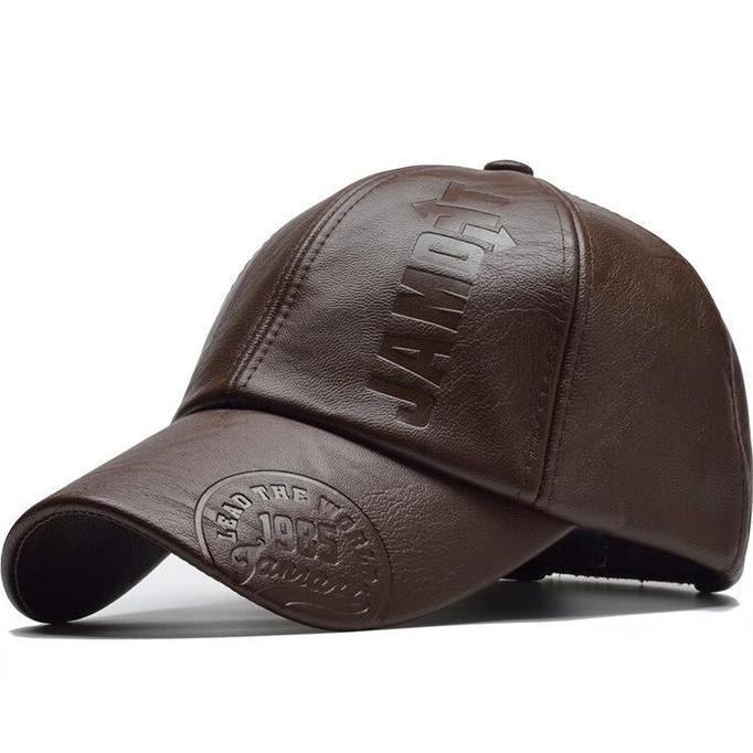 Cap- Topi Baseball Jamont (Lead The World) Logo Hat Casual Sport Pria Nita Topi Kulit Leather Pu Des
