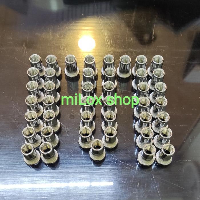TERLARIS Rivet Nut M6 Stainless Steel 304 Bibir Tebal isi 100 pcs