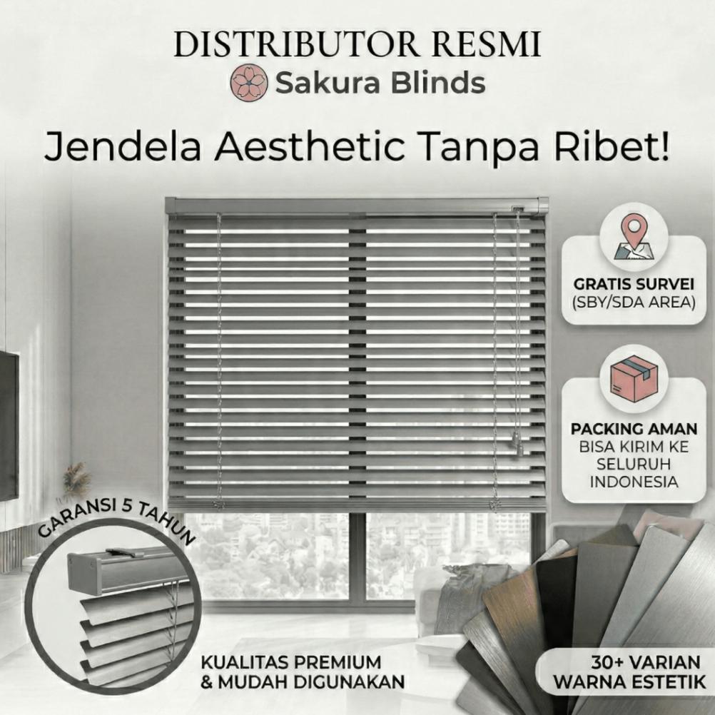 Krey Venetian Horizontal Blinds Custom - Krey Aluminium Custom - Aluminium Blinds - Krey Gulung ' Ti