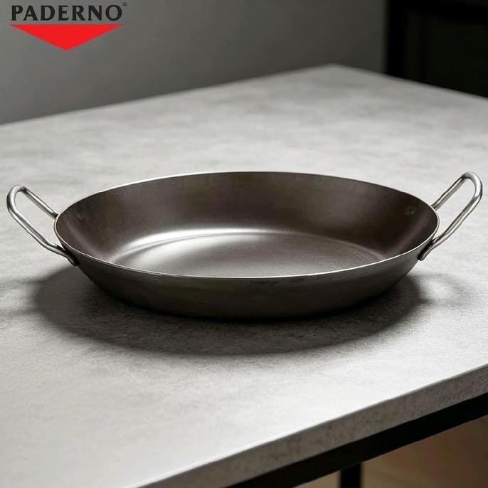 Paella pan Blacksteel Wajan Pella Wajan Baja Ready to use Paderno Italy 42 cm
