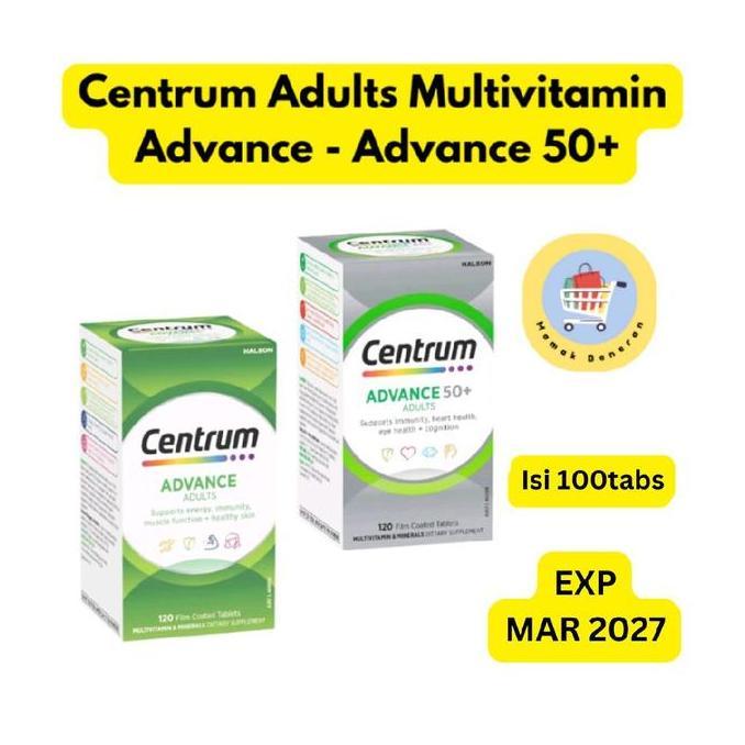 CENTRUM Adults Advance - Advance 50+ Multivitamin Lansia / Pria Wanita Dewasa isi 120 tablet