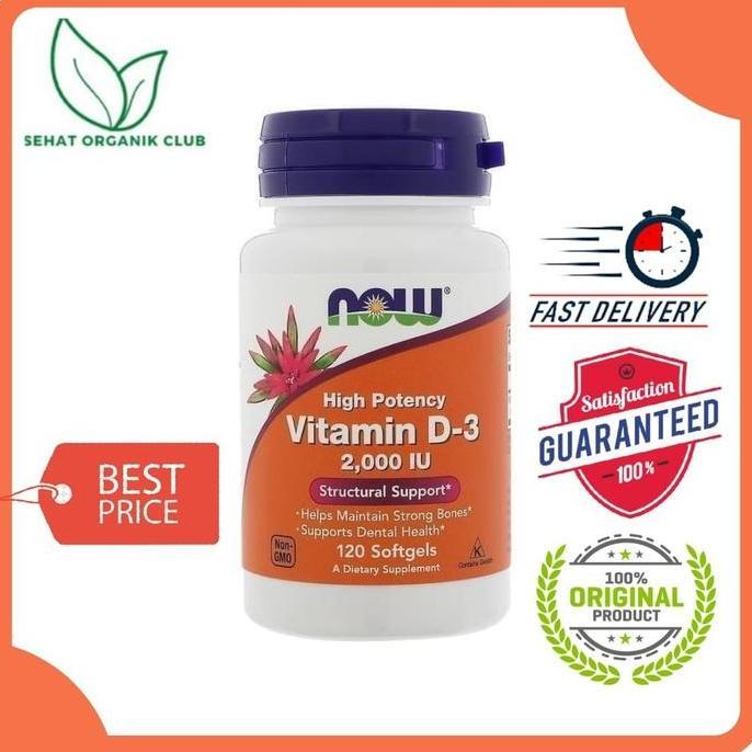 Now Foods Vitamin D3 2000 IU 120 Softgel / Now Vitamin D3 Now Vitamin