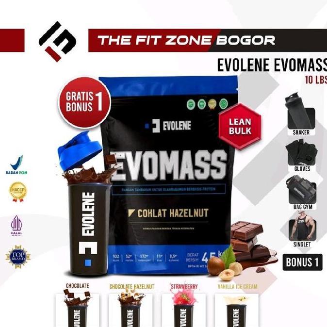 EVOLENE Evomass Gainer 10 Lbs 4500 Gram Weight Gainer HALAL BPOM