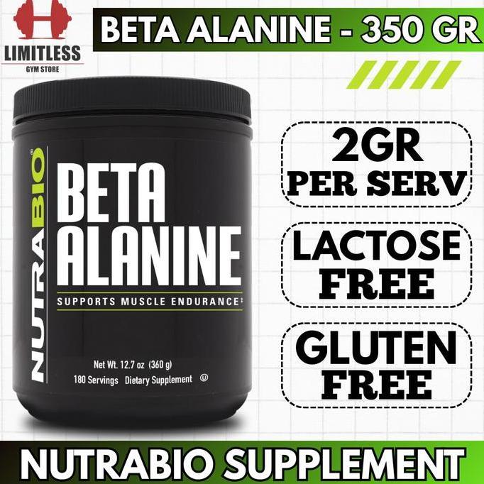 Nutrabio USA BETA ALANINE 3200mg - 180 servings 360gr VO2 Max Endurance Booster