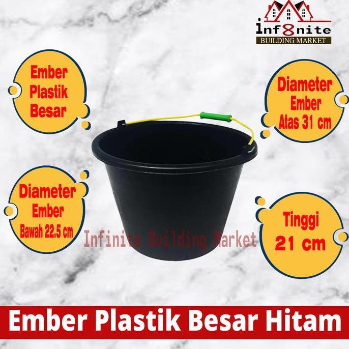 Limpeza - Ember Plastik Besar Hitam Cor Adukan Semen Timba Ember Proyek Pvc
