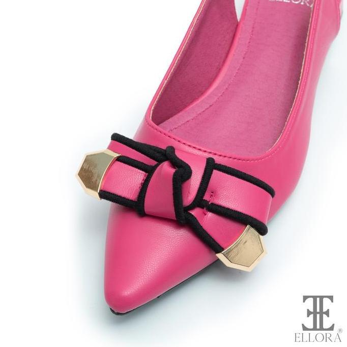 PROMO ELLORA EL-6675 Sepatu Wanita Hak Chunky Heels 3cm Slingback pansus tali belakang sport pita BE
