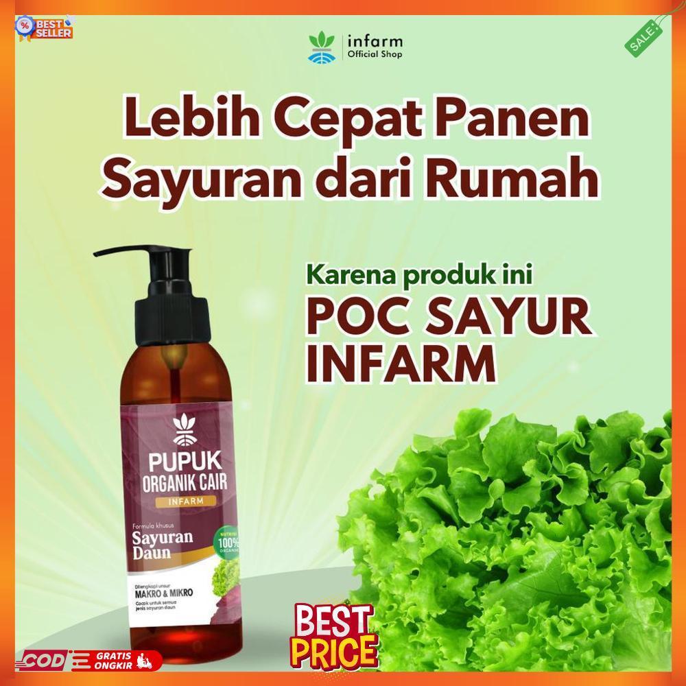 INFARM - Pupuk Organik Cair Tanaman Sayur Daun 100mL Pupuk Kompos Tanaman Sayuran Pupuk Organik Daun