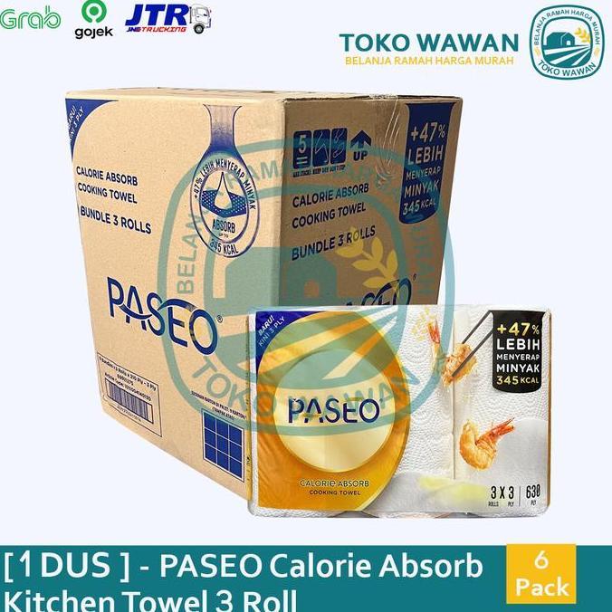Pulito- Tissue Paseo Elegant Kitchen Towel 3 Roll / 1 Dus / Karton Isi 6 Pack