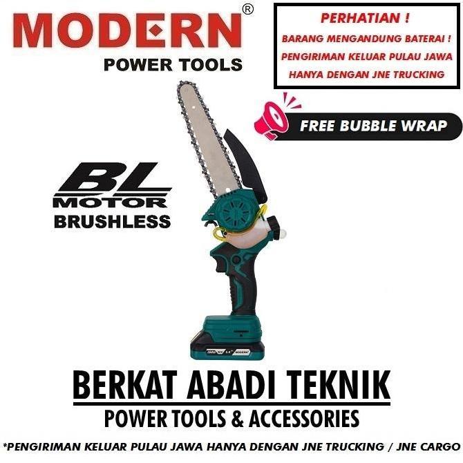 Pwt - Modern M-58 Mesin Cordless Chainsaw Mini 8" Gergaji Rantai Baterai M58