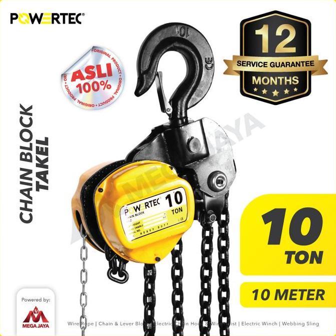 Chain Block / Takel 10 Ton x 10 Meter POWERTEC