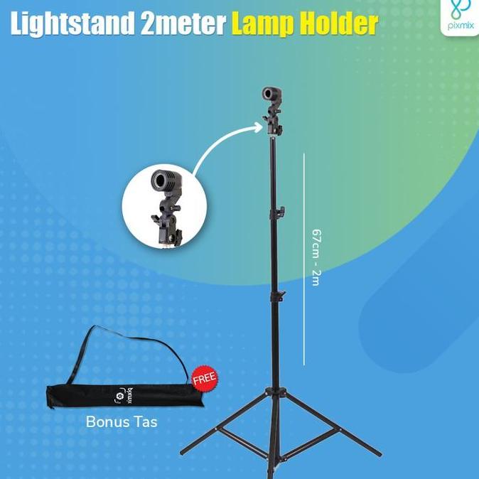 Action- Tripod / Lht Stand Dengan Lamp Holder E27 | Perlengkapan Studio Foto