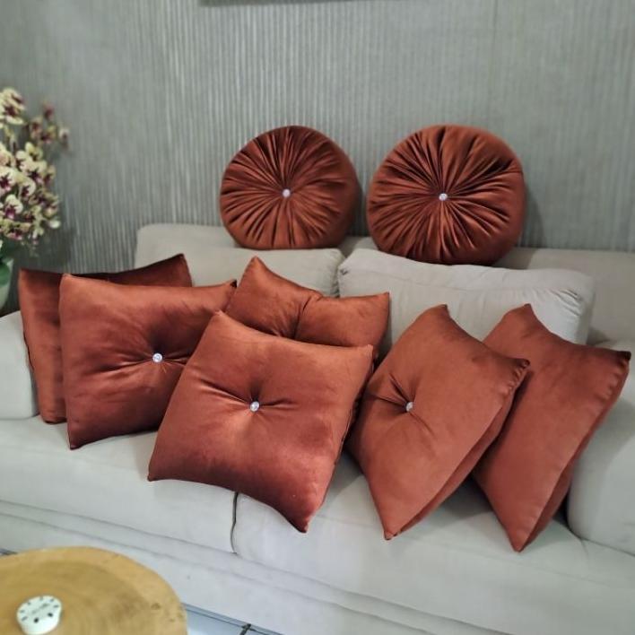Bantal Sofa Beludru Kotak /Bantal Kursi/Bantal Sofa Bulat