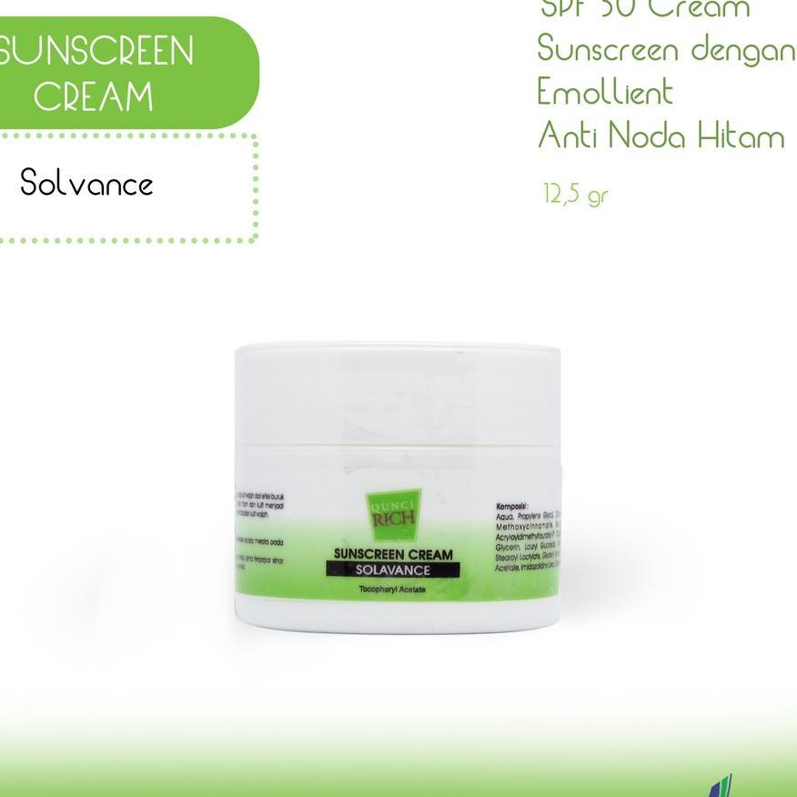Sunscreen Cream Spf 30 Solavance | Sunscreen Dengan Emollient Anti Noda Hitam | 12.5 Gr |Qunci Rich