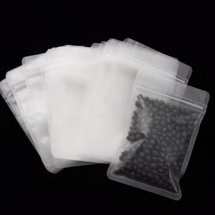 50Pcs Plastik Flat Ziplock Buram | Plastik Klip Frosted
