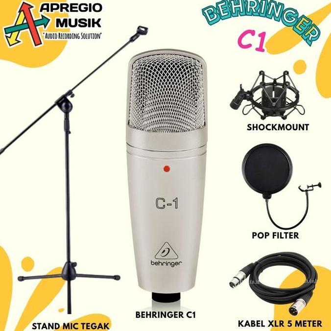 Behringer C1 microphone Mic condensor paket studio recording lengkap vocal