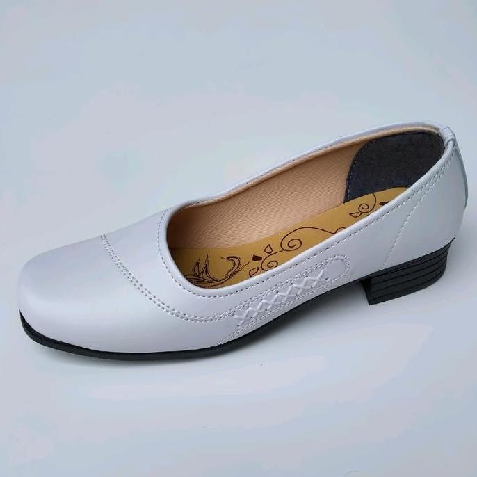 Sepatu Pantofel Wedges Wanita Milton Dr 303 Hitam hils Putih Heels Shoes SS